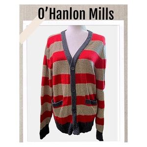 O'Hanlon Mills Cardigan Long Sleeve V Neckline Women Size M/L - Men Size S